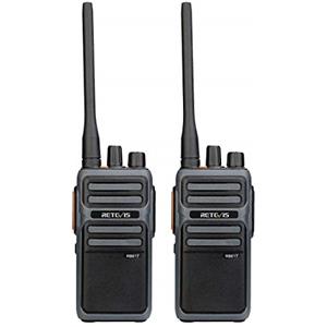 Retevis RB617 Walkie Talkie Ricaricabile, Ricetrasmittenti Professionali 4400mAh con Cavo USB Type-C 2 in 1, VOX, Allarme di Emergenza, Walkie-Talkie per Famiglia, Ristorante(Nero e Grigio, 2 Pezzi)