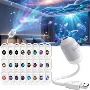 OWSEN Proiettore di luce notturna olografica 5d intelligente HD Smart Dynamic 2026, proiettore HD Star Plug and Play, proiettore HD Galaxy e oceano regolabile a 360°, proiettore Galaxy 2 in 1 con luce