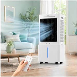 PINCHU Condizionatore Portatile Senza Tubo, Raffrescatore Evaporativo con Timer 12H. Ventilatore ad Acqua con Telecomando, Serbatoio Estraibile 25L, 3 velocità e 3 modalità per Casa