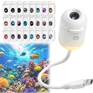 HshDUti Proiettore HD Smart Dynamic 5D olografico per luce notturna, proiettore Star HD Plug and Play, proiettori Galaxy Star regolabile, proiettori USB a 360° per camera da letto, soffitto, tetto auto