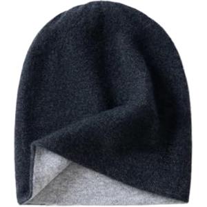 MFXFKOKGAX Berretto Invernale in Puro Cashmere for Uomo E Donna, Doppio Strato, Lavorato A Maglia, con Teschio, Cappelli da Esterno for