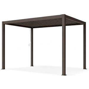 Arreditaly Pergola Bioclimatica 3x4 Metri Gazebo Con Copertura A Lamelle Orientabili Sistema Di Drenaggio Struttura In Alluminio E Acciaio Anti UV Per Giardino Terrazza E Piscina Marrone Opaco