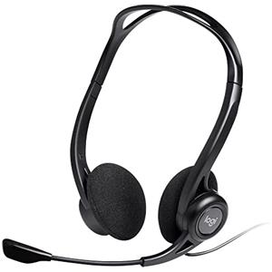 Logitech PC960 Cuffie Cablate per Computer, Cuffie Stereo con Microfono, Cancellazione di Rumore, ‎USB, Leggere, Controlli Sul Cavo, PC/Mac/Laptop, Nero