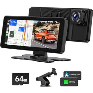 LAMTTO Schermo per Auto Carplay Wireless e Android Auto con 2.5K Dash Cam