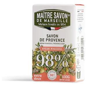 MAITRE SAVON DE MARSEILLE Maître Savon de Marseille - Sapone di Argan e Rhassoul di Provenza - 98% di origine naturale