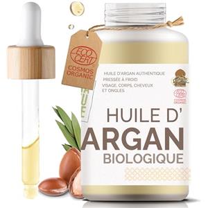 Maroc Argan Olio di Argan biologico certificato ECOCERT dal Marocco, antirughe e nutriente, 100% puro 50 ml, cura per pelle magnifica e capelli sublime, pressato a freddo e filtrato, qualità superiore garantita