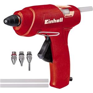 Einhell TC-CG 30 Pistola colla a caldo (tensione 230 - 240 V, potenza 30 W, riscaldamento 300 sec., temperatura max 195°C, diam. Stick 11mm, lungh. Stick 150 mm, incl. 3 ugelli e 3 stick colla)