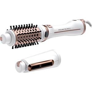 Rowenta Brush Activ', Spazzola ad Aria Calda Rotante, 220 W CF9720 | Plastica, 3 velocità, Booster di Lucentezza, Concentratore, Styling 2 in 1, Punta Fredda per un uso sicuro, Colore: Bianco
