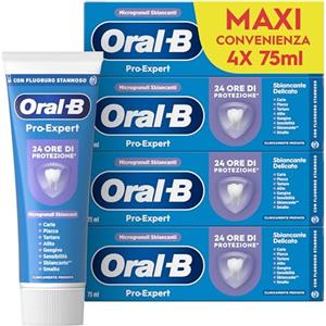 Oral-b Dentifricio Pro-expert Sbiancante Delicato Sapore Menta Verde, 4 Dentifrici, Pulizia Denti Efficaci,confezione 4x75ml Maxi Convenienza