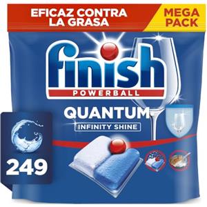 Finish Quantum Infinity Shine Pastiglie Lavastoviglie, 249 Capsule, per una Pulizia Profonda e Stoviglie Brillanti