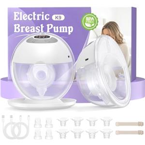 Haokoo Tiralatte Elettrico Indossabile Senza Mani - Tutto in Uno Tira Latte Neonati Elettrico Portatile per Uso Quotidiano e Lavoro, Flange 17/19/21/24/27 mm, 4 Modalità 12 Livelli, Senza BPA, 2 Pezzi