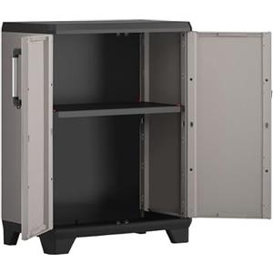 MAURER Armadio Basso Linear Sistema, Mobile in Polipropilene, 68x39x90 cm, con 1 Ripiano Regolabile, da Assemblare, Modello 900152