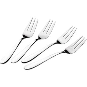Lagostina Lavinia, Set 4 Forchette per Dolce in Acciaio Inox 18/10, Design Senza Tempo, Resistenti ed Eleganti, Finitura a Specchio, Lavabili in lavastoviglie