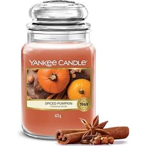 Yankee Candle Candela Profumata | Grande Barattolo Spiced Pumpkin| Candele a Lunga Durata: fino a 150 Ore | Regalo Perfetto per Donne