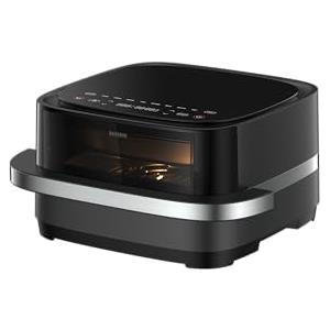 Severin Friggitrice ad aria calda Pizza & More, programmi per pizza, 10 programmi di cottura, distribuzione ottimale del calore, forma extra larga, con finestra di visualizzazione, 4 l, 2100 W, nero