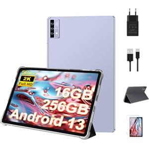 DEERTiME 2026 Tablet 11 Pollici Android, 16GB RAM+256GB ROM/TF 1TB, 2K FHD Schermo 2000*1200, Batteria 8600mAh, Octa-Core, 5MP+13MP+2MP, 4 Altoparlantis, GPS, 5G Wi-Fi, BT 5.0, Tablet con Custodia - Grigio