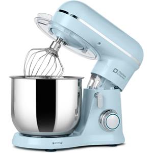 Kitchen in the box Impastatrice Planetaria, 3,5L Piccolo Planetaria Professionale, 10 Velocità Impastatrice Pizza con Uncino Impastatore, Mescolatore, Frusta Sbattitric (Azzurro)