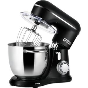 Kitchen in the box Impastatrice Planetaria, 5L Planetaria Professionale 1300W, 10 Velocità con Uncino Impastatore, Mescolatore e Frusta Sbattitrice (Nero)