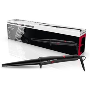 Rowenta x KARL LAGERFELD Ferro Conico, Styler Arricciacapelli, Temperature Regolabili da 120°C a 200°C, Tutti i Tipi di Capelli, Spegnimento Automatico, Guanto Protettivo, Cavo Girevole a 360°, CF324L