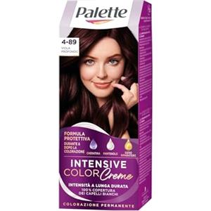 Palette Intensive Color Creme 4-89 Viola Profondo, Colorazione Permanente, Formula Protettiva durante & dopo la colorazione, Instensità a lunga durata, 100% Copertura dei Capelli Bianchi