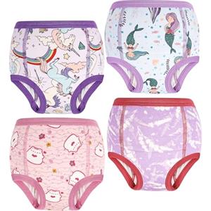 MOEMOE BABY Mutandine Apprendimento Bambino, Assorbente Cotone Mutandine di Apprendimento per Bambini Confezione da 4, 2-9 Anni