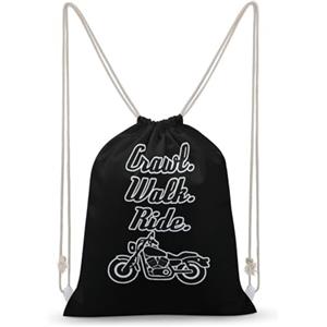 FWJZDSP Zaino con coulisse per gattonare, camminare, andare in moto, borsa a tracolla da viaggio, borsa sportiva da palestra unisex