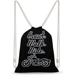 FWJZDSP Zaino con coulisse per gattonare, camminare, andare in moto, borsa a tracolla da viaggio, borsa sportiva da palestra unisex
