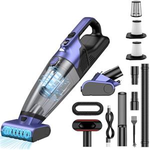 Vankarr Aspirabriciole Senza Fili Potente 17000pa Aspirapolvere Auto, Mini Aspirapolvere Portatile per Auto Ricaricabile Aspira Briciole USB Aspirapolvere a Mano per Casa Auto Ufficio