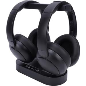 Plyisty Cuffie Wireless Doppie Per Guardare La TV, Voce Chiara, Bluetooth V5.4 A Bassa Latenza, Stereo Hifi, Cuffie TV Per Anziani, Con Trasmettitore, Dock Di Ricarica