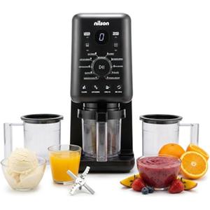 Nilson Life NIC800M3T - Macchina per gelato, 14 livelli per granite, bevande fredde e gelate a casa, display LED, funzione Mix-In, NIC800M3T, grande capacità, facile da pulire, nero