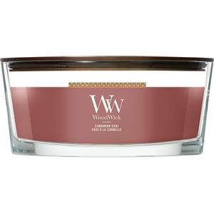 WoodWick Candela profumata Ellispe con stoppino crepitante | Cinnamon Chai | Durata della fragranza: fino a 50 ore