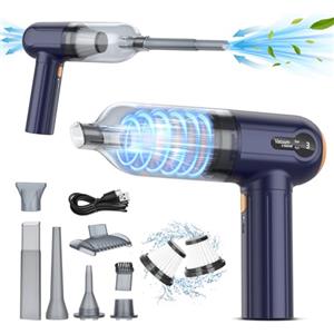 Tiazhan Aspirapolvere Auto, Aspirabriciole Senza Fili da 15000 Pa, 4 In 1 di Polvere e Aspirapolvere, Display a Led, Mini Aspirapolvere Ricaricabile via Usb per Auto, Casa e Animali Domestici