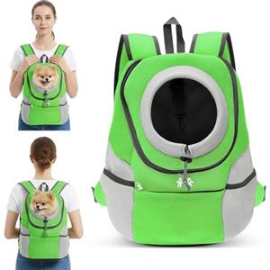 ALLSOPETS Zaino per Cani e Gatti, Trasportino Regolabile, Verde Muschio, M | Zaino Trasporto per Piccoli Cani e Gatti, Borsa da Viaggio Comoda per Bicicletta, Moto, Escursioni e Campeggio