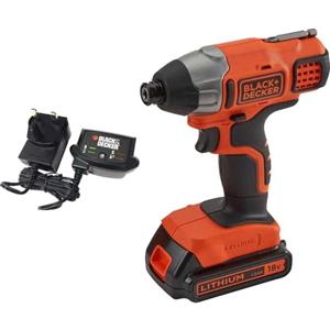 BLACK+DECKER Black and Decker BDCIM18 - Avvitatore a percussione senza fili, 18 V, 1 x 1,5 Ah agli ioni di litio
