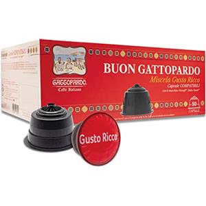 GATTOPARDO 50 Capsule Caffè Gattopardo Miscela Gusto Ricco Compatibili con Dolce Gusto Espresso Italiano - Gusto cremoso e intenso