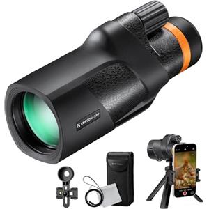 K&F CONCEPT 12 * 50 Telescopio Monoculare, IP68 Impermeabile, HD BAK4, Canocchiale Professionale con Interfaccia Arca, Clip per telefono, Supporto per Treppiede, Monoculare per Bird Watching, Viaggio