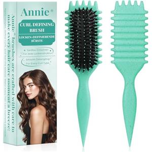 Annie Spazzola capelli ricci, spazzola per acconciature antistatica con design di ventilazione per capelli bagnati e asciutti, ideale per capelli ricci e per la cura del volume (Verde)