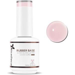 Nicedeco 4 in 1 Professionale Base Rubber Gel Semipermanente Nude Smalto per Unghie Rinforzante Gel UV/LED Soak Off - (R22)15ML