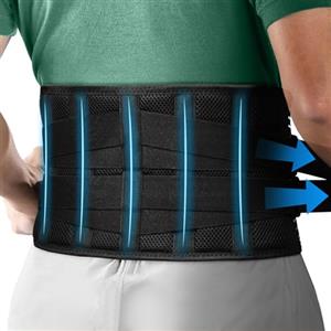 AOGOE Fascia Lombare Supporto Schiena, Fascia Lombare Posturale con 6 Sostegno, Regolabile Fascia Elastica Lombare per Uomini e Donne, Posturale Cintura Lombare per Sciatica, Ernia del Disco
