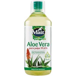 Matt, Aloe Vera Pura Polpa, Succo da Bere, 1 L | Integratore Alimentare, Ideale per l'Azione Depurativa e Lenitiva, Benessere del Sistema Digerente, Senza Glutine