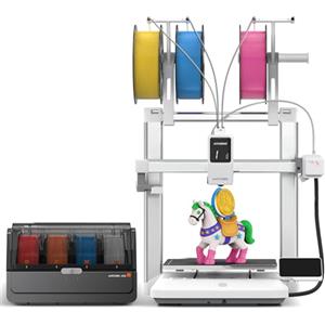 Anycubic Kobra X Combo Stampante 3D, Stampa con Filamenti Morbidi e Rigidi, Essiccazione Attiva del Filamento, Livellamento Automatico Migliorato, Dimensioni di Stampa 260 x 260 x 260 mm