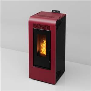 Generico Stufa a Pellet Ventilata Canalizzata Giulia 10 Bordeaux 10,26 KW 4 Stelle 100 m2 riscaldabili (Stufa Canalizzata)
