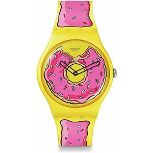 Swatch Orologio Swatch SECONDS OF SWEETNESS Simpson Silicone Unisex Solo Tempo Giallo SO29Z134