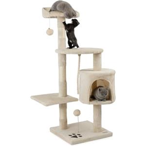 lionto Tiragraffi per Gatto Albero Tiragraffi Gatto Gioco Giocattolo Gatti Altezza 112 cm, Beige
