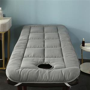 Highdi Materasso per Lettino da Massaggio con Foro, Materasso per SPA Pieghevole Morbido e Confortevole Portatile Letto Materasso per Massaggi nei Saloni di Bellezza (60x180cm,Rotondo-Grigio)