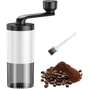 Luxvara Macinacaffè Manuale,Macinino Caffè Portatile,Macinino Caffè a Mano Macine in Ceramica,Macinacaffè Portatile Piccolo con Pennello,Per Viaggio, Campeggio, Ufficio, Espresso, Pour Over