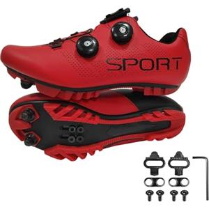 Surwin Scarpe Ciclismo MTB Uomo Donna, Scarpe Mountain Bike Unisex Traspirante Antiscivolo con 2 Bulloni e Tacchetti, Sneakers con Design Fibbia Girevole, 36EU-47EU