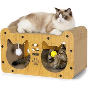 Gimars 51.5cm Tiragraffi per Gatti Cartone. Tiragraffi Verticale per Gatti e Casa Tiragraffi Gatto in Cartone. Graffiatoio per Gatti per Graffiare. Nascondersi e Riposare. Portata 20 kg