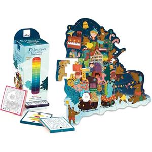 VILAC - Calendario dell'Avvento Puzzle di 48 magneti - Decorazione e regali - 1 supporto in cartone da fissare alla parete - giochi di veglia per bambini in legno - giocattolo per bambini dai 3 anni