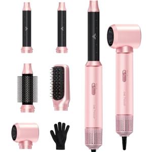 Dryhsip 5 in 1 Spazzola Asciugacapelli Multifunzione, Phon con 3 Temperatures, Styling Liscio, Onde, Ricci, Volumizzante, Hair Styler Viaggi set Regalo donna e uomo (Cora)